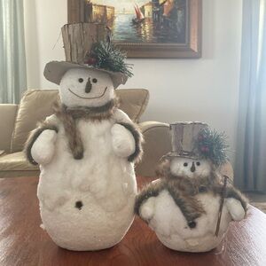 Adorable snowman and child styrofoam. Christmas decor